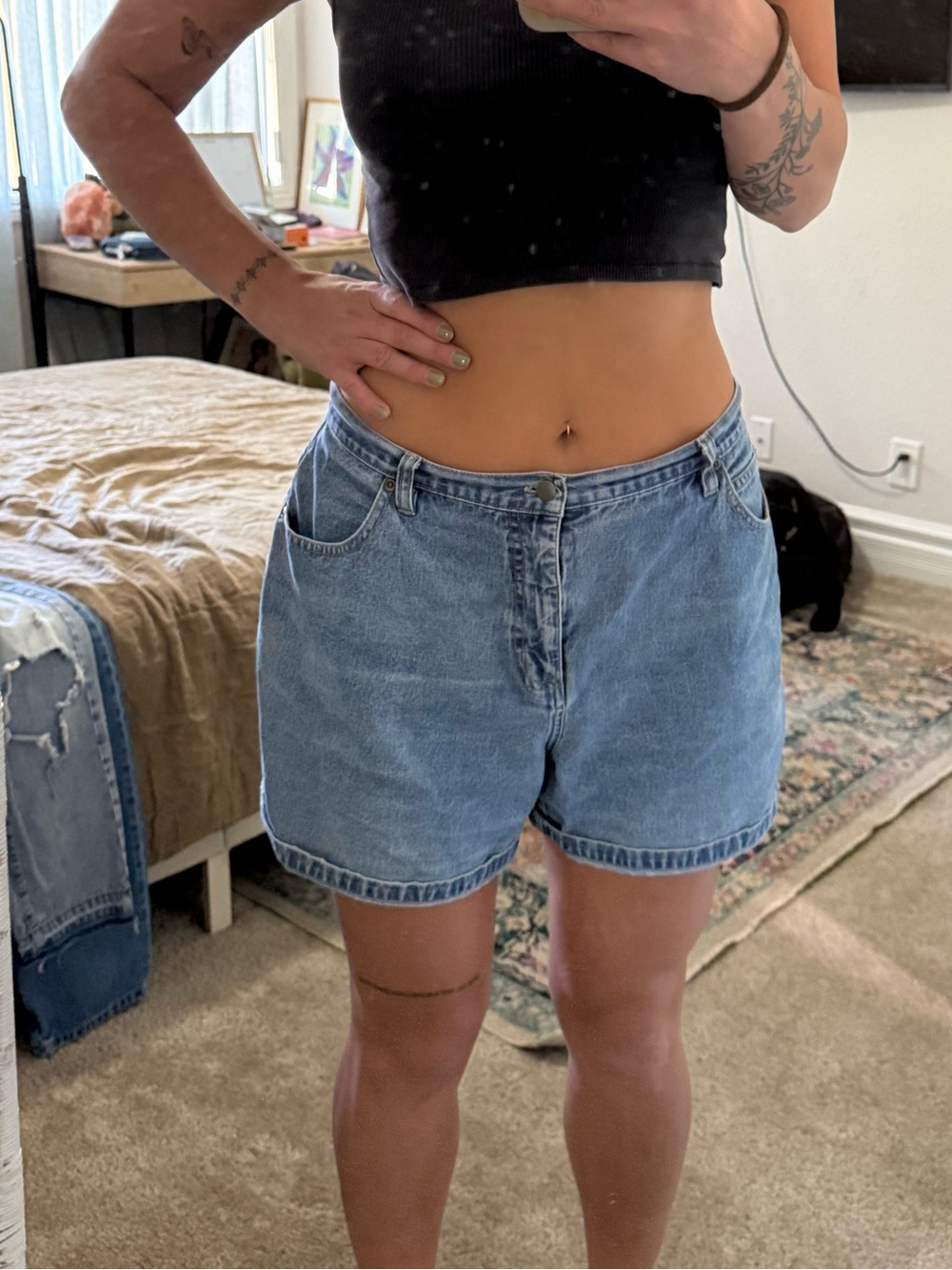 Classic Vintage High-Rise Light Blue Denim Women’s Shorts